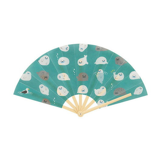 ほのぼのアザラシ　防滴扇子画像2