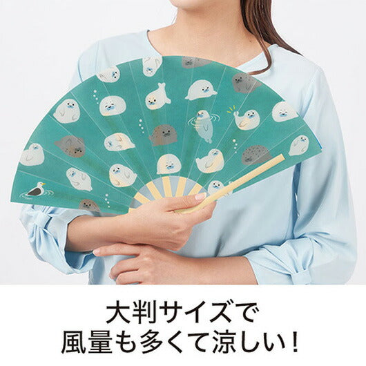 ほのぼのアザラシ　防滴扇子画像4