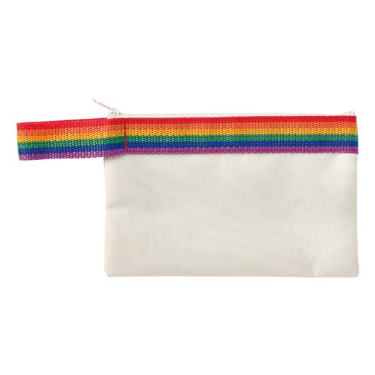 レインボーカラー　ハンドル付きフラットポーチ画像3