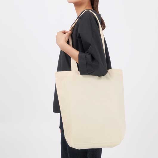  カラモ マチありコットンバッグ　縦型（ナチュラル）