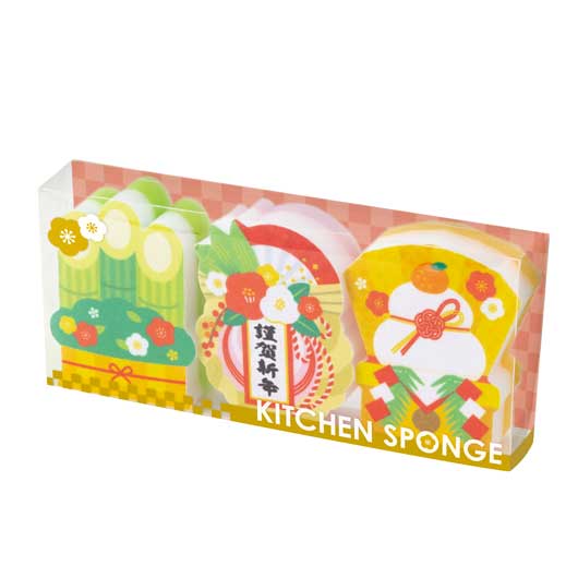 謹賀新年　キッチンスポンジ（３個組）画像3