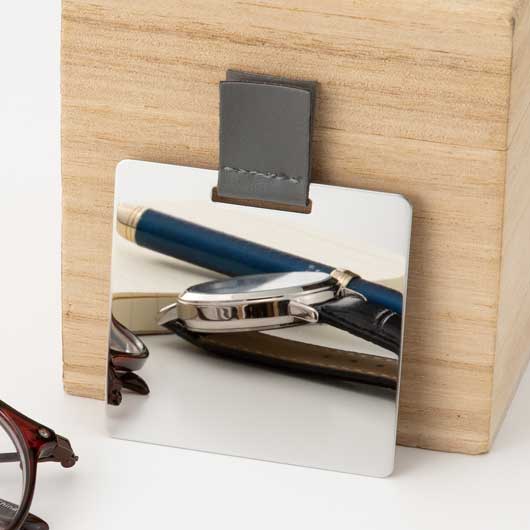 カラモ　割れないハンドミラー　グレー画像4