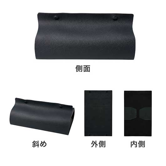 カラモ　レザー調ボックスティッシュケース　ブラック画像5