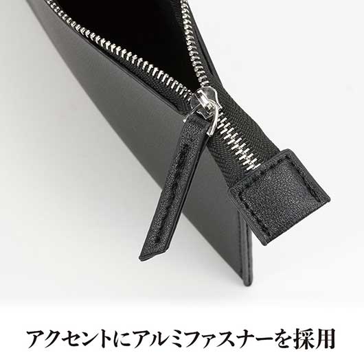 ラ・シック　レザー調フラットポーチ　Ａ４画像5