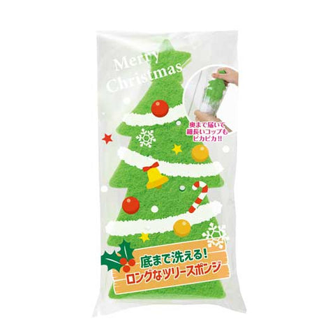  底まで洗える！ロングなツリースポンジ