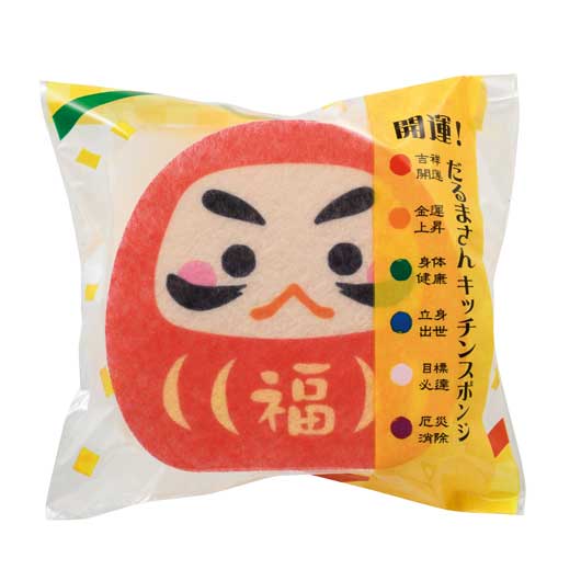 【10個セット】開運！だるまさんキッチンスポンジ画像10