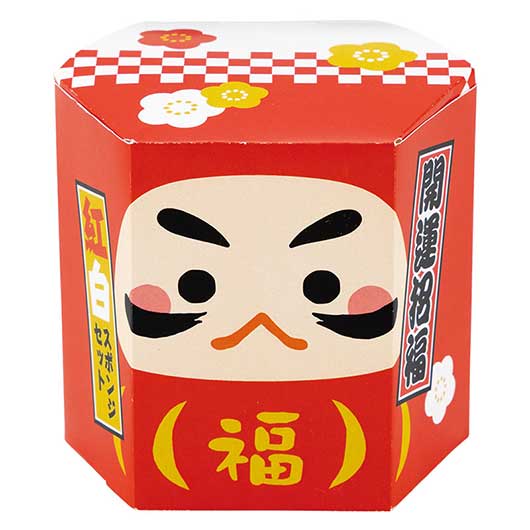 招福だるま 2個セット 紅白 Amazon | ギフト 紅白だるま缶 2本箱入り（80g×2）包装 御歳暮