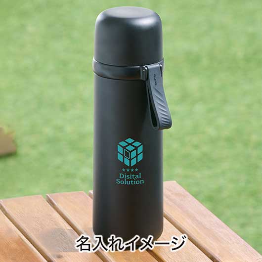 カラモ　コップ付き真空ステンレスボトル　４２０ｍｌ　ブラック画像7