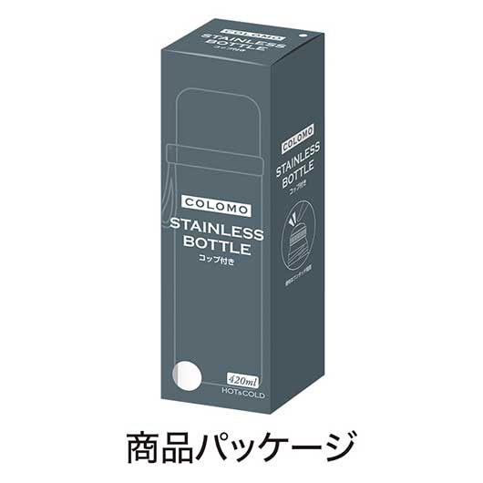 カラモ　コップ付き真空ステンレスボトル　４２０ｍｌ　ホワイト画像8