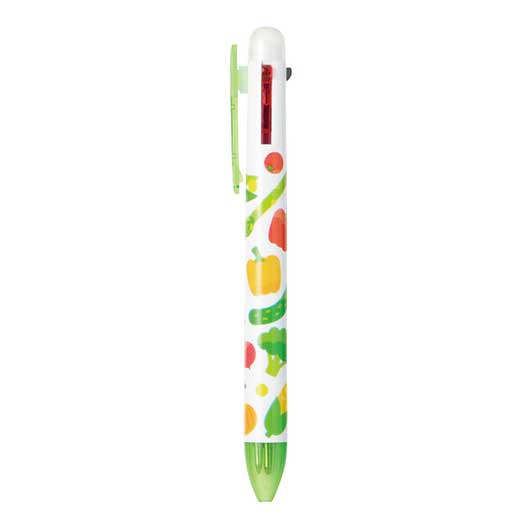  お野菜柄の４色ボールペン