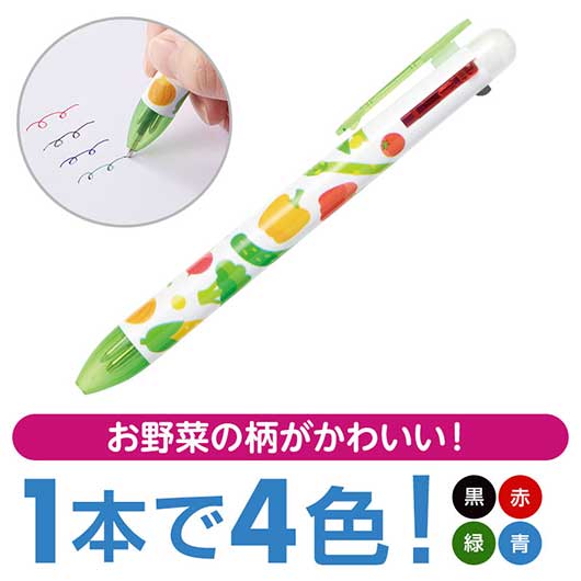 お野菜柄の４色ボールペン画像2