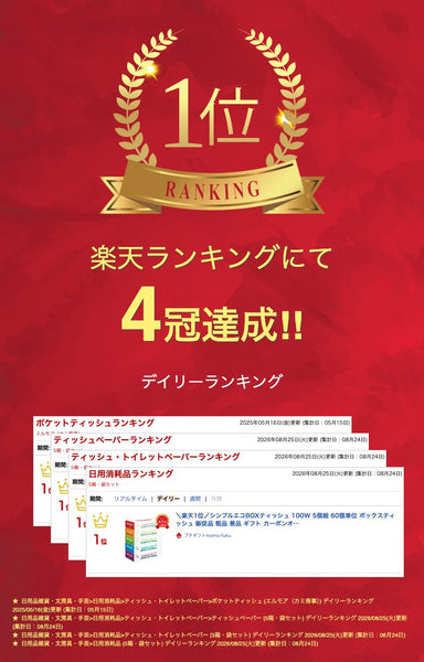 シンプルエコＢＯＸティッシュ１００Ｗ５個組【60個単位】画像2