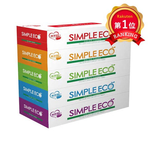  シンプルエコＢＯＸティッシュ１００Ｗ（５箱）