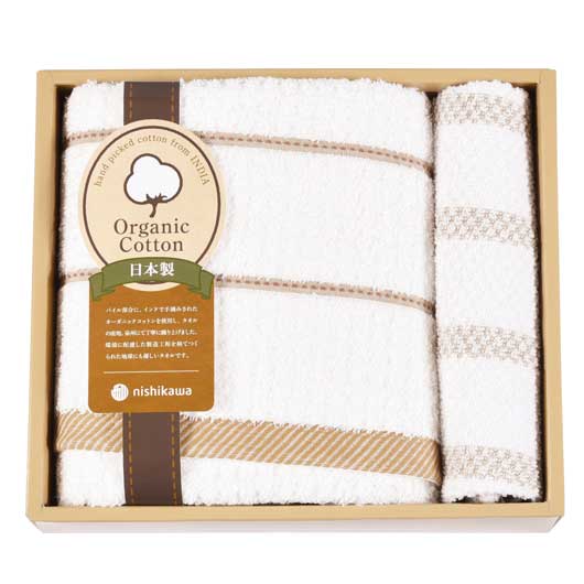 西川　新大地オーガニックコットンタオルセット　　ＴＴ８３３０３５０５画像2