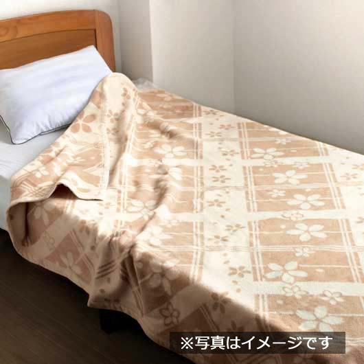 大自然本舗～桜格子～ 肌にやさしい自然色のシルク入り綿毛布（毛羽部分）２Ｐ　ＳＢＮ８５３００画像3