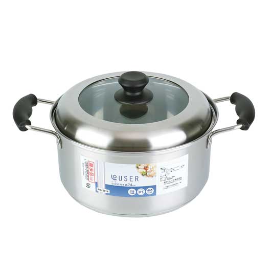 ローザー　ＩＨ対応両手鍋２４ｃｍ（ガラス窓付蓋）　　ＲＢ－２３１８画像2