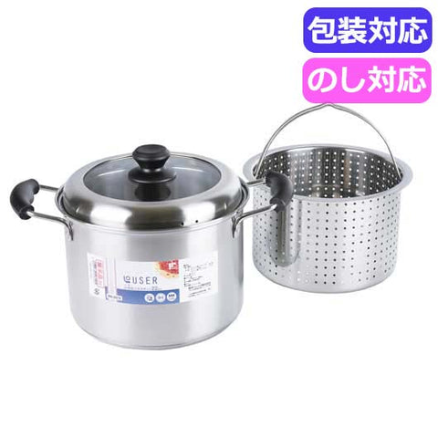  ローザー　ＩＨ対応パスタポット２２ｃｍ（ガラス窓付蓋）　　ＲＢ－２３１９