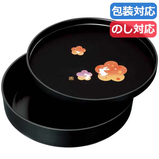 〈紀州塗〉　花舞うさぎ　盆付菓子器画像3