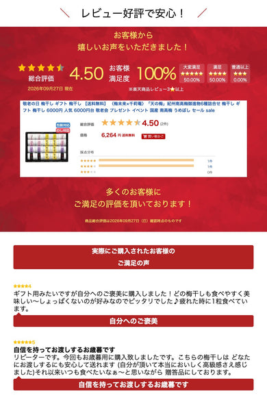 〈梅未来×千莉菴〉　「天の梅」紀州南高梅御進物６種詰合せ画像2