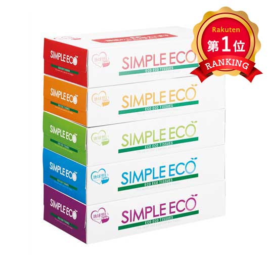 シンプルエコＢＯＸティッシュ１００Ｗ５個組【60個単位】