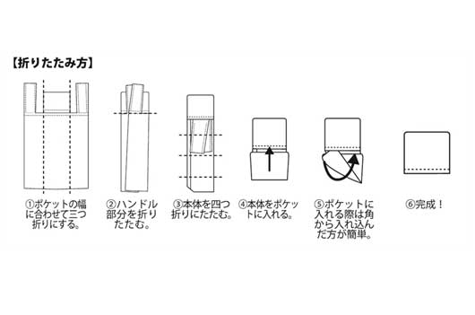 Ｅｃｏｌｏｒ　折りたたみマイバッグ（ブラック）画像7