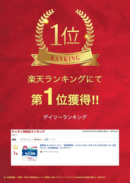 エリエールピーチキッチンタオル2ロール（50カット）【24個単位】画像2
